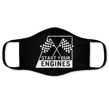Discover Racing Face Masks, Start Your Engines Checkered Flag