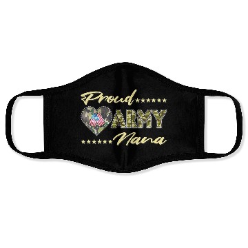 Discover Womens Proud Army Nana US Flag Dog Tag Military Face Masks