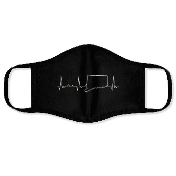 Discover Connecticut State USA. Heart. Love. EKG. Pulse. Face Masks