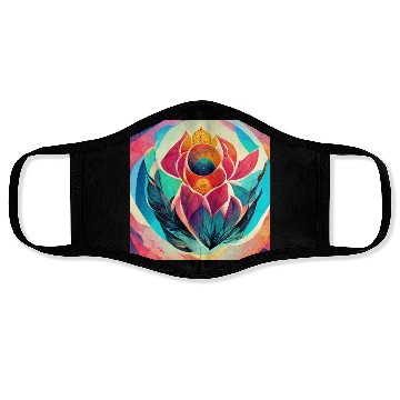 Discover Colorful mandala flower version 4 Face Masks
