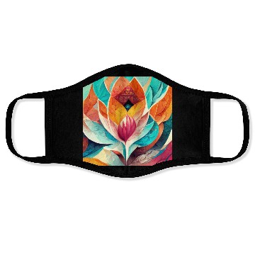 Discover Colorful mandala flower version 8 Face Masks