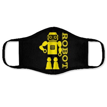Discover Yellow robot 3d. Face Masks