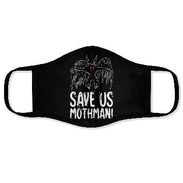 Discover Halloween Mothman Mythical Line Art Beast Monster Face Masks
