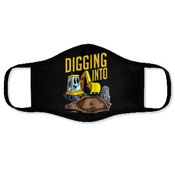 Discover Excavator Driver Digging Into 4 Birthday Excavator Face Masks