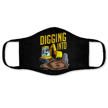 Discover Excavator Driver Digging Into 5 Birthday Excavator Face Masks