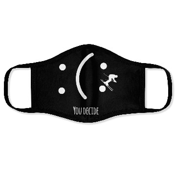 Discover skiing smile Face Masks