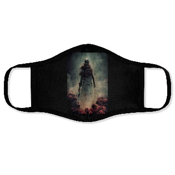 Discover Zombie soldier with smoking skulls Face Masks
