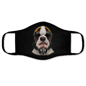 Discover Biker Saint Bernards dog portrait motorcycle Face Masks