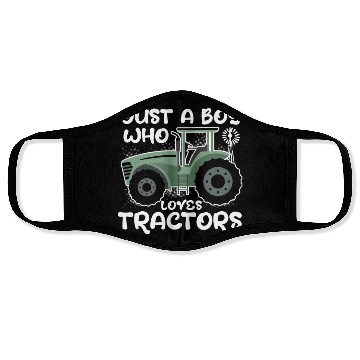 Discover Just A Boy Who Loves Tractor Farm Tractor Lovers Face Masks
