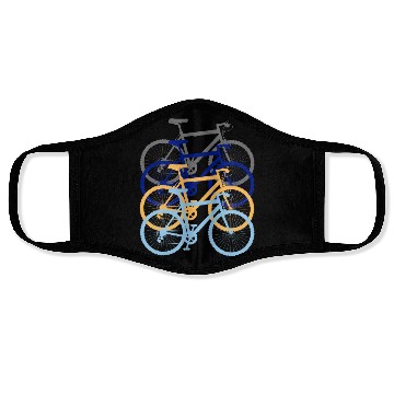 Discover Four Bicycles Together. Bicycle Lovers Cycling. Face Masks