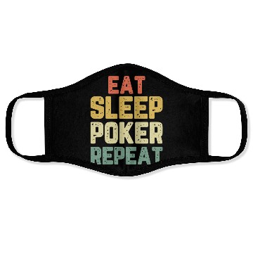 Discover Eat Sleep Poker Repeat Player Funny Lover Vintage Face Masks