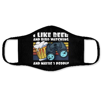 Discover Birdwatching I Like Beer Binoculars Ornithologist Face Masks