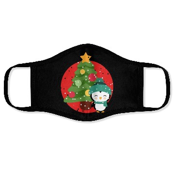 Discover Penguins Christmas Snow Santa christmas tree Face Masks