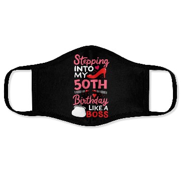 Discover Stepping Into My 50th Birthday Like A Boss Gift Face Masks