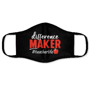 Discover Difference Maker Teacher Life Funny Face Masks