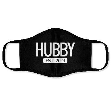Discover Hubby Est. 2023 Matching Couple Newlywed Marriedma Face Masks