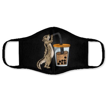 Discover Squirrel Bubble Tea Drinker Gift Face Masks
