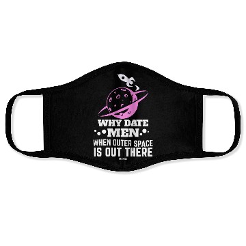 Discover Aerospace woman universe rocket Planet Face Masks