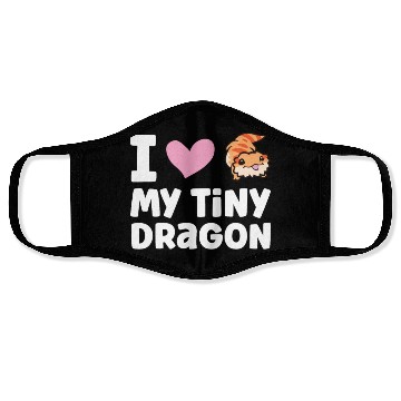 Discover I Love My Tiny Dragon Reptile Pogona Lizard Face Masks