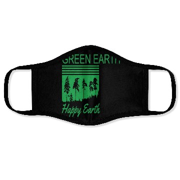 Discover Green Earth Happy Earth Earth Protection Support Face Masks