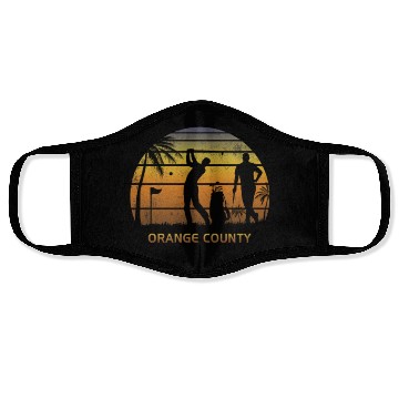 Discover Retro Orange County Golf Golfing Fan Golfer Gift Face Masks