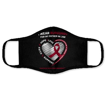 Discover I Wear Burgundy Father In Law Multiple Myeloma Awa Face Masks