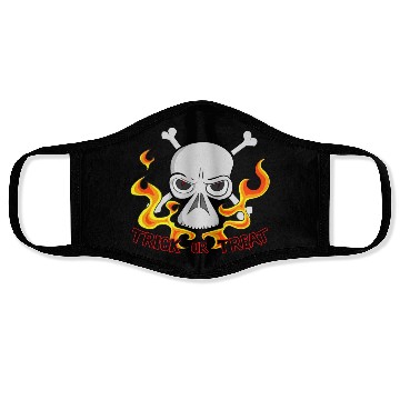 Discover Trick or Treat Cartoon Horror Fiery Skull Face Masks