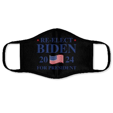 Discover Re-Elect Biden For President 2024 Face Masks