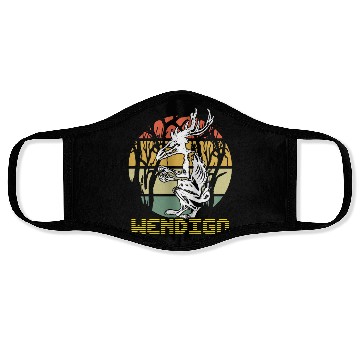 Discover Vintage Folk Wendigo Halloween Cryptid Monster Face Masks