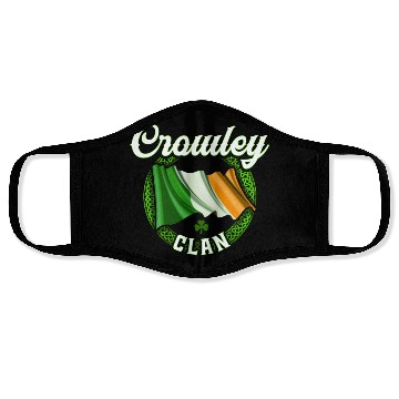 Discover Crowley Surname Irish Last Name Ireland Flag Face Masks