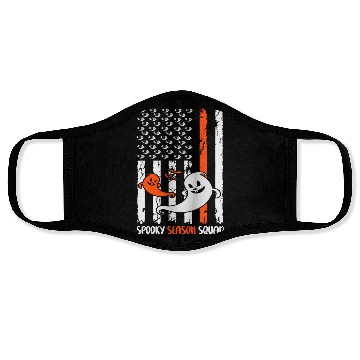 Discover Groovy Halloween Spooky Season Squad US Flag Face Masks