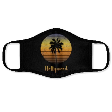 Discover Retro Souvenir Hollywood California Sunset Face Masks