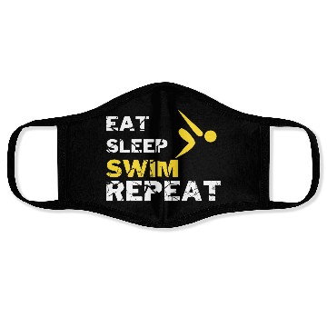 Discover EAT SLEEP SWIM REPEAT Face Masks