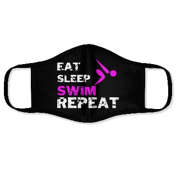 Discover EAT SLEEP SWIM REPEAT Face Masks