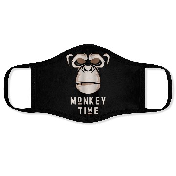 Discover It's Monkey Time Cute Adorable Funny Monkey Face Face Masks