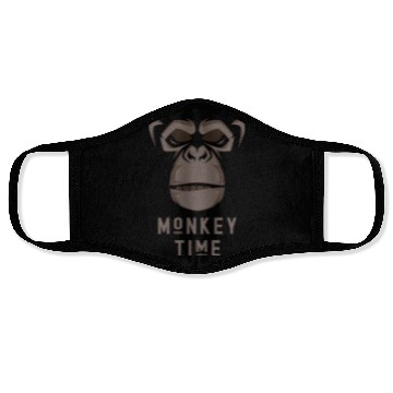 Discover It's Monkey Time Cute Adorable Funny Monkey Face Face Masks