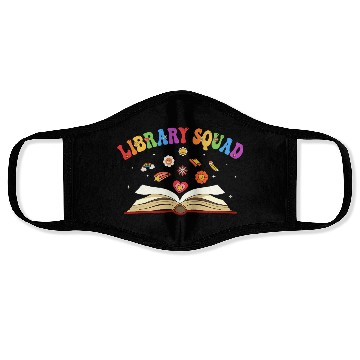 Discover Library Squad Librarian Bookworm Book Lover Face Masks