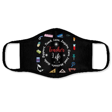 Discover Teacher life Face Masks