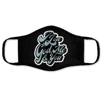 Discover I Love God, Me & You (light blue) Face Masks