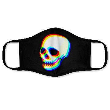 Discover Modern Neon Skull Illustration Face Masks