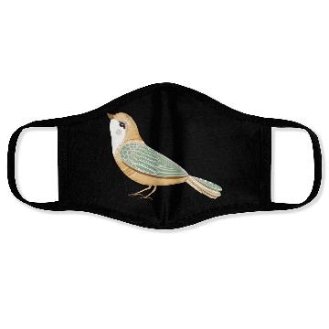 Discover Folk art little fancy bird Face Masks
