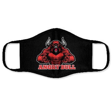 Discover Angry Bull Design Face Masks