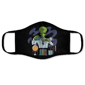 Discover Psychedelic Alien Lab Technician Gift Face Masks