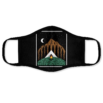 Discover Mountain Night Camper Gift Face Masks