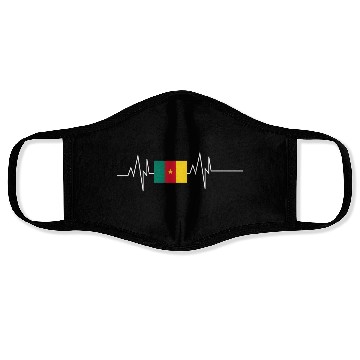 Discover Cameroon Flag Heartbeat Face Masks