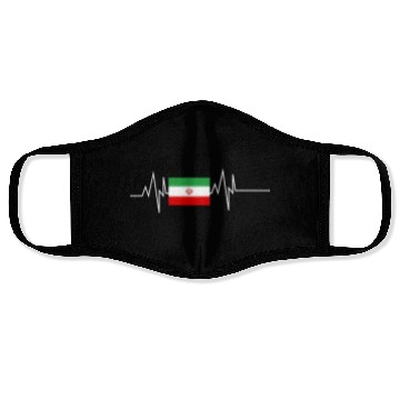 Discover Iran Flag Heartbeat Face Masks