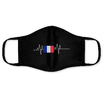 Discover France Flag Heartbeat Face Masks