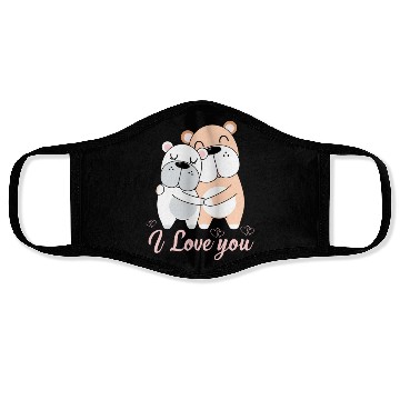 Discover I Love you Bulldog Face Masks