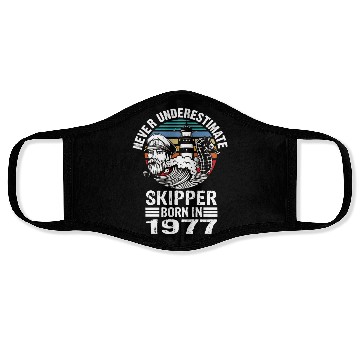 Discover Never Underestimate Skipper Born In 1977 Face Masks