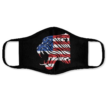 Discover USA Flag Leopard Tattoo Face Masks
